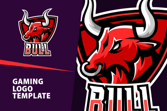 Bull Mascot Gaming Logo Design for Esports