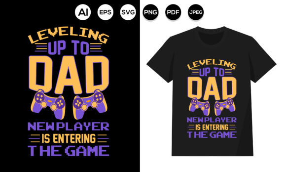 Gaming Dad T-shirt Design Digital File Bundle