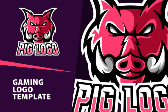 Pig Mascot Gaming Logo Design
